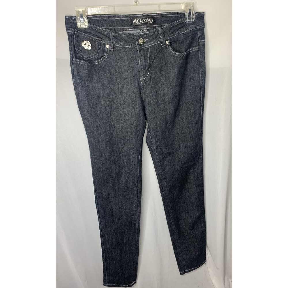 Women's 14W Dereon 30x33 Dark Wash Straight Skinny? Jeans Y2K - Picture 3 of 7